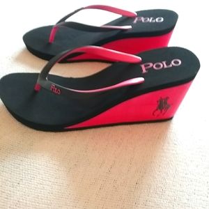 Black and Pink Polo Sandal For Women
